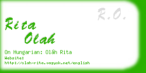 rita olah business card