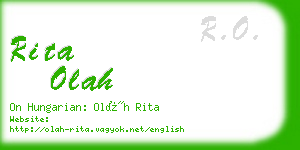 rita olah business card